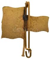 Olaszország ~1938. "Tengelyhatalmak" aranyozott, zománcozott zászlós propaganda jelvény &q...