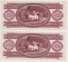 1989. 100Ft (2x) sorszámkövetők T:I-