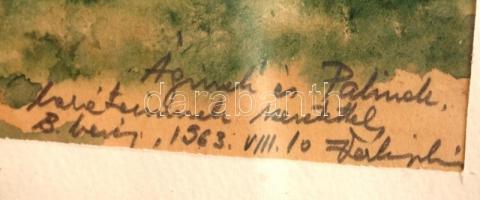 Várkonyi jelzéssel: Balatonberény 1963. Akvarell, papír, üvegezett keretben, 18×27 cm