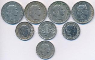 Svájc 1881-1975. 20r Ni (4xklf) + 1909-1953. 5r Cu-Ni (4xklf) T:2,2-
Switzerland 1881-1975. 20 Rapp...