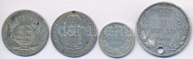 Vegyes: Német Államok / Württemberg 1808. 6kr Ag + Ausztria 1849A 6kr Ag + Hollandia 1897. 10c Ag &q...