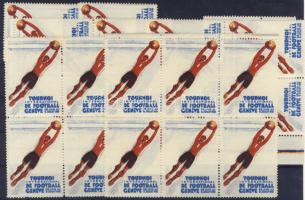 Svájc, 1930 Nemzetközi Labdarugótorna Genf, 23db ritka levélzárobélyeg