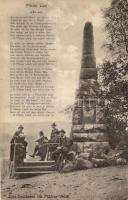 Palatinate Forest, Pfälzerwald; Jost-Denkmal / monument, hikers