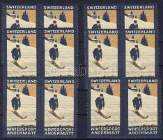 Svájc, ca. 1910, 12db ritka levélzáróbélyeg "Switzerland/Wintersport Andermatt"