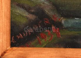 Schunder jelzéssel: Cupidó nyíl nélkül. Olaj, vászon-karton, keretben, 40×30 cm