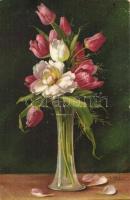 Flowers in vase; Wenau Postkarten, Pastell No. 697, s: C. Klein (EK)