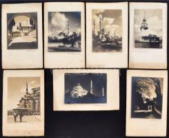cca 1920 Isztambul 7 db művészi igényű, jelzett fotó a városról / cca 1920 Istanbul 7 artist signed photos about the city. On paper 10x17 cm