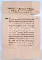 1846 A Helytartótanács "közbeszerzési" felhívása a katonaság részére szállítandó ruha és egyéb tételekről, az 1848-as évre. Az itt beszerzett dolgok segítségével vívták meg a szabadságharcot. Körlevél.