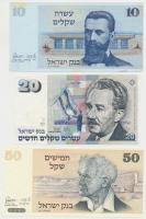 Izrael 1968-1988. 10db vegyes bankjegy T:I-III
Israel 1968-1988. 10pcs of mixed banknotes C:UNC-F