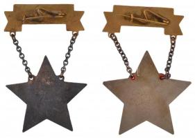 ~1950. "Kiváló műszaki dolgozó" zománcozott fém kitüntetés + "Kiváló dolgozű" zo...