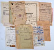 cca 1940-46 Brasnyó hengermalom, Bugyi, okmánya (általában számlák, fuvarlevelek, stb.), 29db