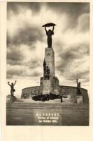 Budapest XI. Gellérthegy, Szabadság szobor; rádióamatőr képeslap / Hungarian Broadcasting Corporation QSL card (tűnyom / pinhole)