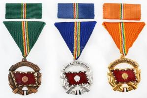 ~1960-1970. "A Haza Szolgálatáért" arany, ezüst és bronz fokozata, mindegyik mellszalagon,...