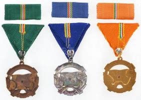 ~1960-1970. "A Haza Szolgálatáért" arany, ezüst és bronz fokozata, mindegyik mellszalagon,...
