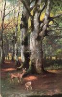 11 db RÉGI művész motívum képeslap, jó állapotban / 11 old art motive postcards, in good condition