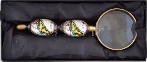 Igényes kivitelű, antikizáló asztali nagyító gyűjtők részére, díszdobozban / Vintage style magnifier 15 cm
