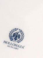 Hollóházi porcelán kék-rózsa mintás, hat személyes szendvcses/süteményes készlet, eredeti dobozában,...