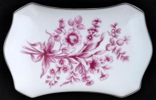 Hollóházi porcelán matricás bonbonnier, hibátlan. 10x17 cm