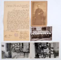 cca 1900-40 Kriegs-Au Ottó városmajori plébános hagyatékából, fotók, nyomtatványok, levél, stb, 10db