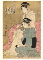 38 db modern használatlan képeslap, 26 db japán és egyiptomi motívumlap valamint 12 db reprint debre...