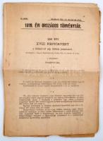 1919 Károlyi Mihály kormányának kiadványa: 1919. évi XVIII. néptörvény a földmívelő nép földhöz juttatásáról,pp.: 67-97, 30x22cm