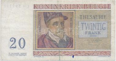 Belgium 1956. 20Fr T:III,III- Belgium 1956. 20 Francs C:F,VG