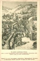23. számú csataképes kártya; Harc a keleti Beszkidekbe betört orosz seregekkel. Katonáink zsákmányul ejtik az orosz lőszerkocsikat / WWI Hungarian military, battle with Russian soldiers s: Basch Árpád (EK)