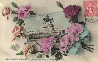 Cherbourg, Napoleon statue, floral