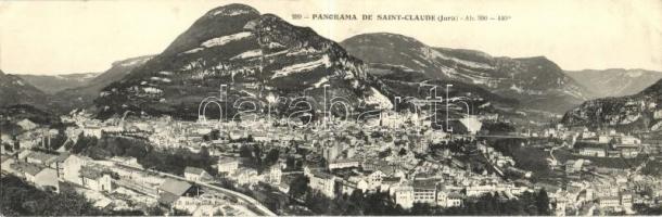 Saint-Claude, railway station, trains, panoramacard