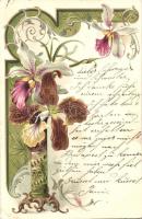 Floral, Art Nouveau, Emb. litho greeting card