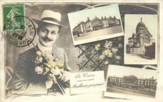 Tours, railway station, gentleman, floral