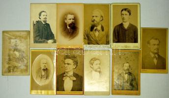 1860-1890 Régi fénykép: Férfi arc-, és mellképek (10db)