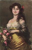 Rose / Erotic art postcard, Salon J.P.P. 1051. s: N. Sichel