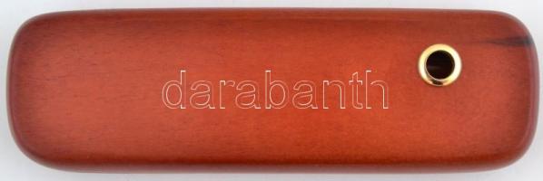 Igényes, fából készült tartóban, fa mintázatú toll és töltőtollból álló készlet, új állapotban / Set...