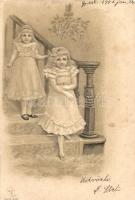 Girls, E.S.D. Serie 8066. Emb. litho (EK)