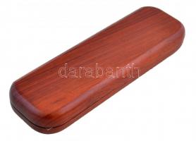 Igényes, fából készült tartóban, fa mintázatú toll és töltőceruzából álló készlet, új állapotban / S...