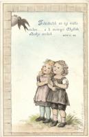 Girls, religious postcard, litho s: Olga Burckhardt