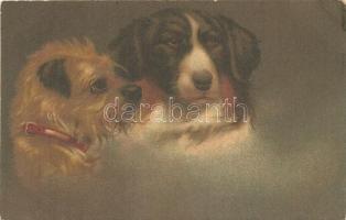 Dogs, Wenau-Pastell Postkarte No. 944. litho