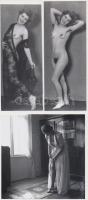 cca 1935 Egy régi szép melódia, 3 db finoman erotikus fénykép, későbbi modern nagyítások, 10x10 cm és 12x5 cm / 3 modern copies of vintage erotic photos, 10x10 and 12x5 cm