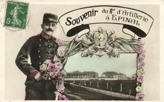 Épinal, barracks, souvenir of the 8th artillery, soldier, floral