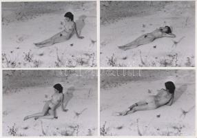 cca 1970 Sziklás hegyek amazonja, 10 db finoman erotikus fénykép, 9x13 cm /
cca 1970 10 erotic phot...