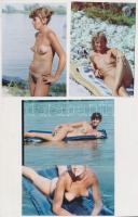cca 1975 Úttörők a nudizásban, 7 db finoman erotikus fénykép, 9x13 cm /
cca 1975 7 erotic photos, 9...