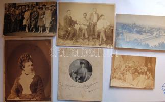 1860-1930 Régi fényképek: Társasképek (5db), mellképek (3db), városképek (2db), összesen 10db