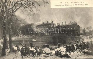 Saint-Cloud, Incendie du Chateau in 1870 / batle at the castle in 1870  (b)