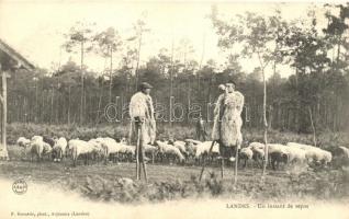 French folklore from Landes, shepherds