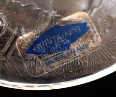 Nuutajärvi finn jelzett üvegdísz eredeti dobozában / Finnish glass decor in original case 7x7 cm