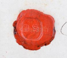 1837 Bécs, latin nyelvű tanúságlevél kancelláriai ügyben, gyűrűspecséttel