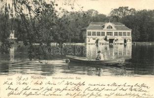 München, Kleinhesseloher See / lake, boat (Rb)