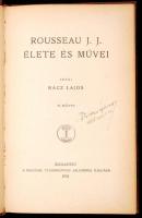 Rácz Lajos: Rousseau J. J. élete és művei. I-II.
Bp., 1928, MTA. 298+292 p. Korabeli aranyozott ger...