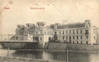 Lugos, Lugoj; Haberehrn-palota, híd / palace, bridge (tűnyom / pinhole)